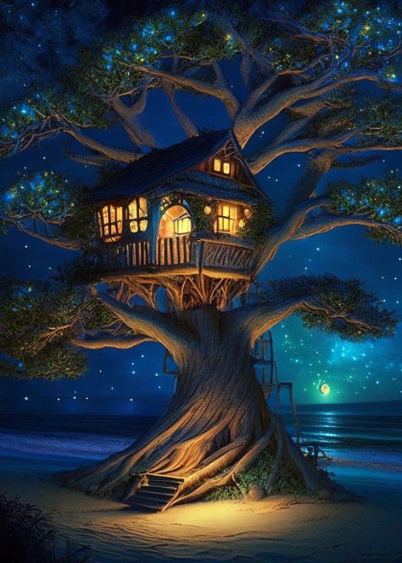 Illuminated_fantasy_treehouse_on_the_beach_drape__32401352__ZeqA1tT34Piq__modelName_modelVersion__dreamlike-art.jpg
