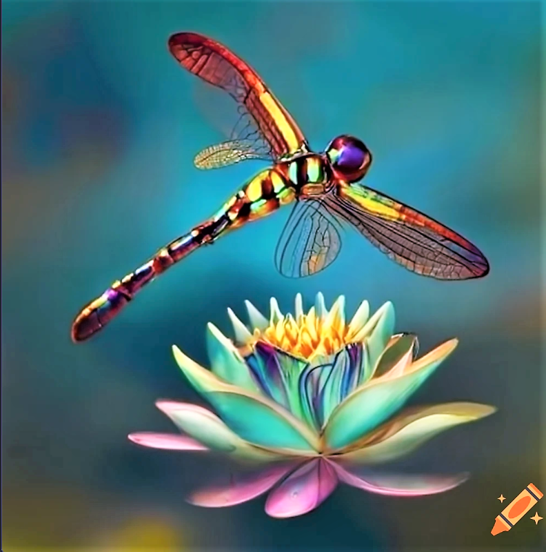 craiyon_092436_iridescent_dragonflies_hovering_over_water_lilies_in_Art_Deco_style.png