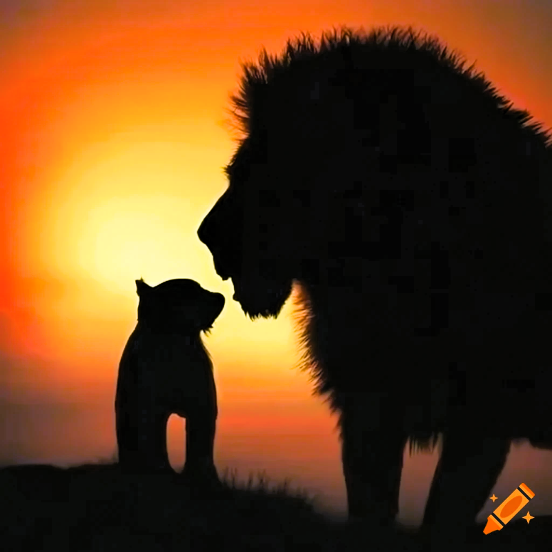 craiyon_215300_stunning_lion_and_cat_silhouettes_against_a_mesmerizing_sunrise.png