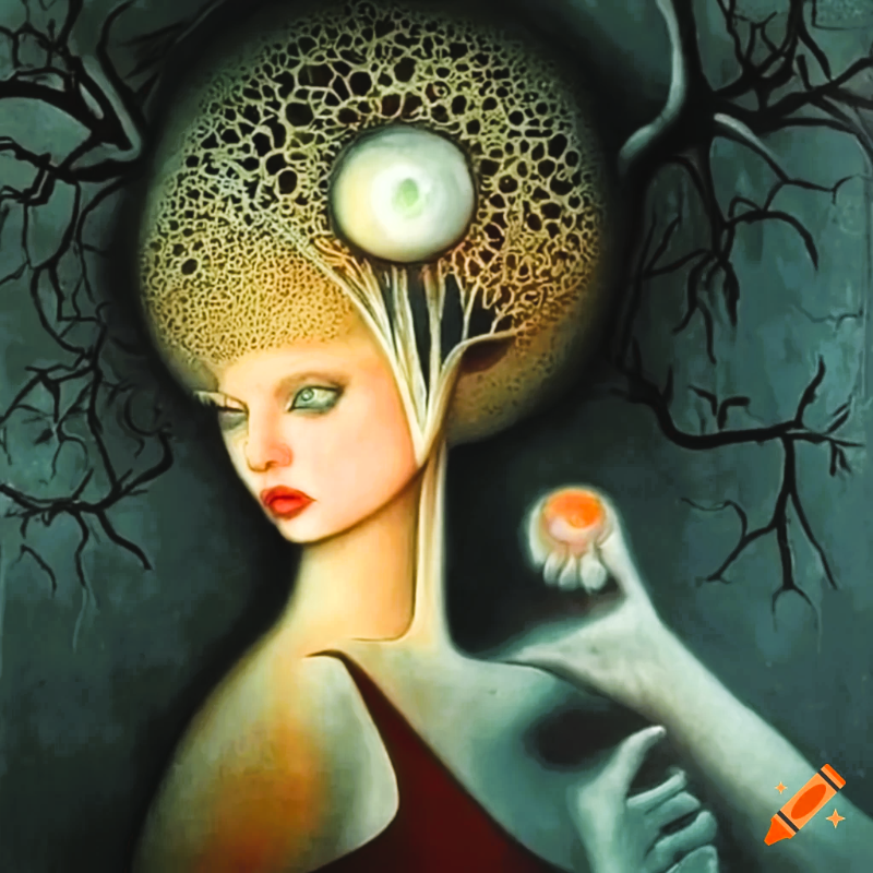 craiyon_142630_surrealist_painting_remedios_varo_women_and_tree.png