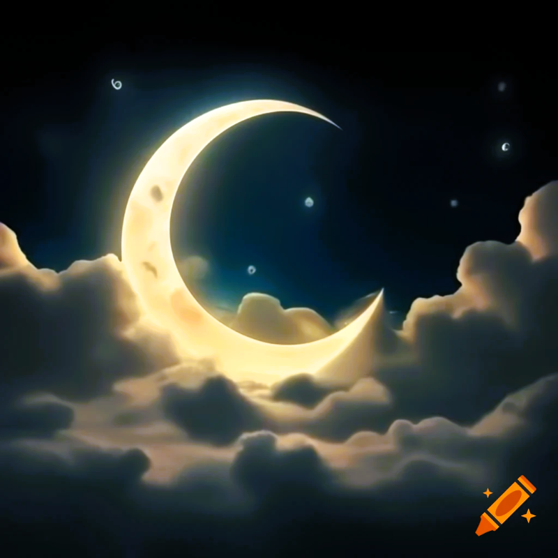 craiyon_215903_crescent_moon_in_clouds_with_the_moon_glowing_and_little_stars_in_the_back.png