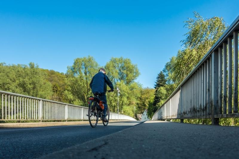 Fahrradfahrer auf der Brücke Farbig DSC04192.jpg